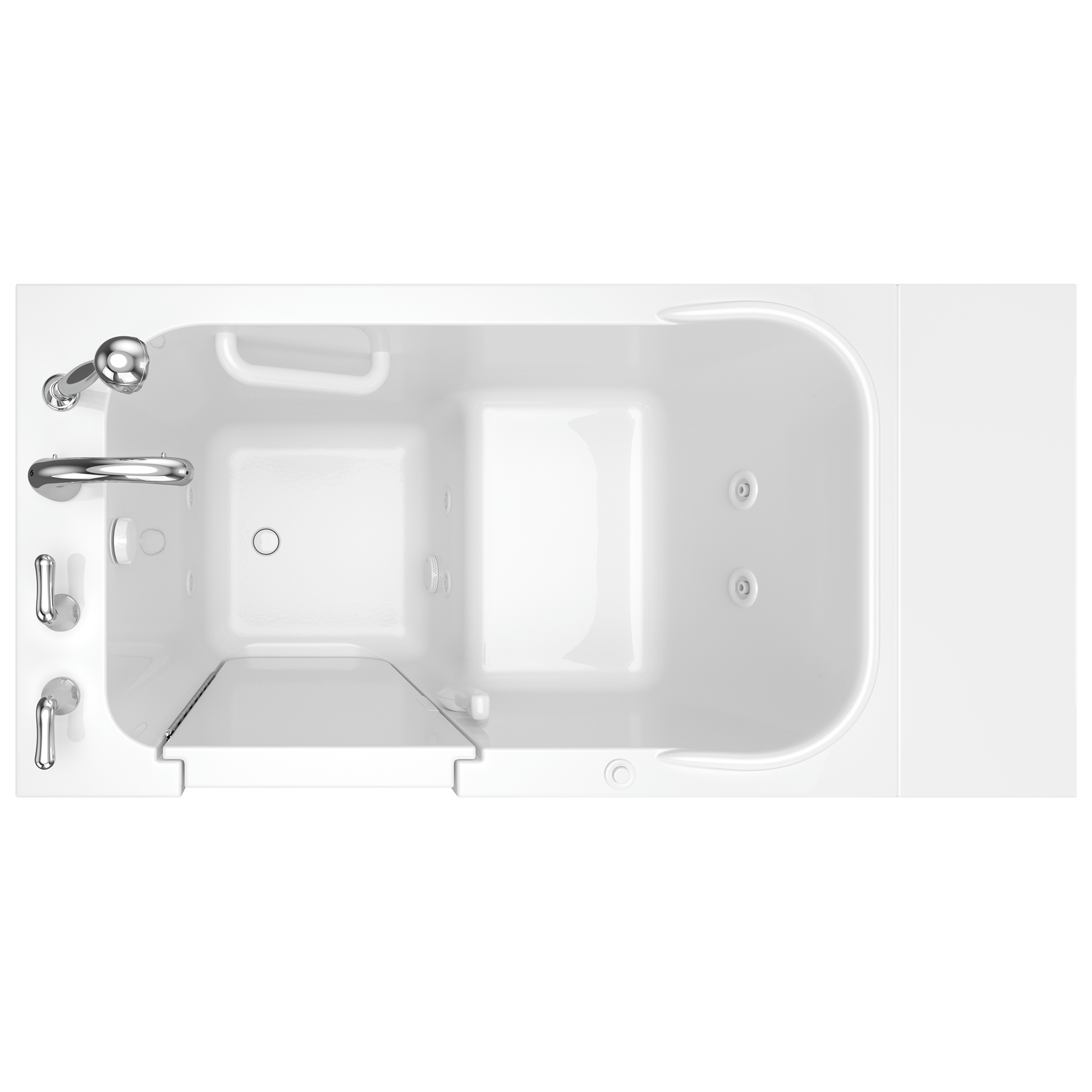 Gelcoat Entry Series 48 x 28-Inch Walk-In Tub With Whirlpool System – Left-Hand Drain With Faucet